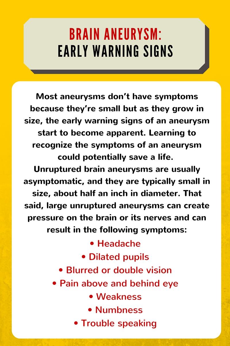 brain aneurysm warning signs