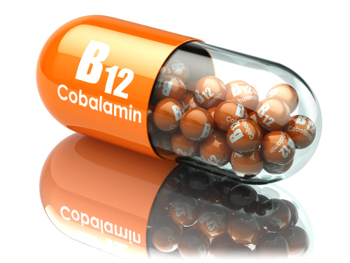Vitamin B12 capsule. 